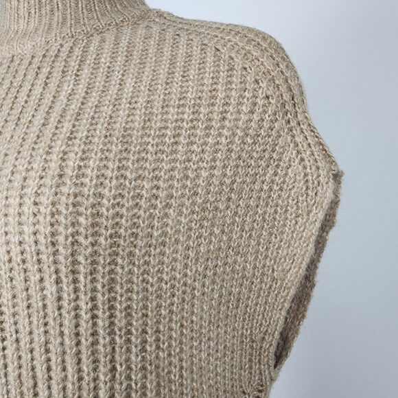 Fransa Taupe Knit Turtle Neck Dress Size S - Picture 4 of 9